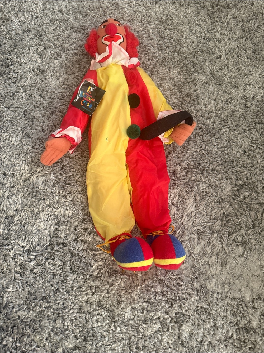Kids Red & Yellow Classic Clown Costume with Pom Accents
